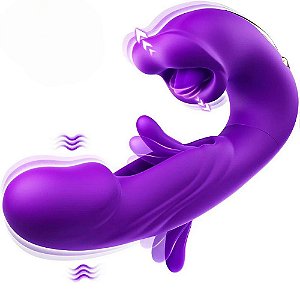 Vibrador Lips 3 em 1 prazer máximo - Recarregável