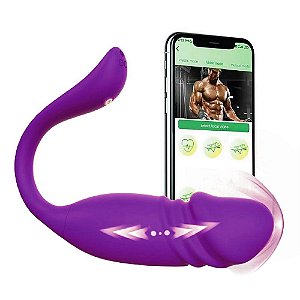 Vibrador Lash Maximus Via APP com Vai e Vem Recarregável