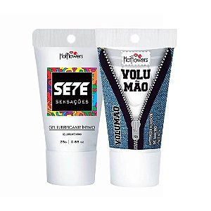 Kit Gel Excitante Masculino Volumão e Dessensibilizante Anal Sete Sensações