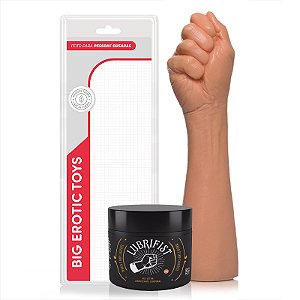 Kit Fisting - Prótese Punho Fechado 34cm + Lubrificante Lubrifist 500g