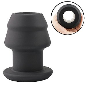 Plug Túnel Anal Vazado em Silicone - 7,3x3,5cm