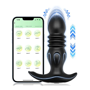 Vibrador de Próstata Recarregável com App e modo Vai e Vem
