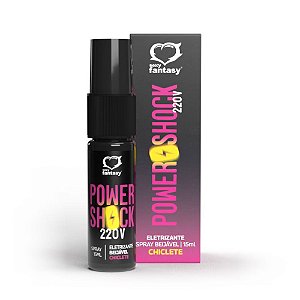 Power Shock 220v Spray Beijável Eletrizante Chiclete 15ml