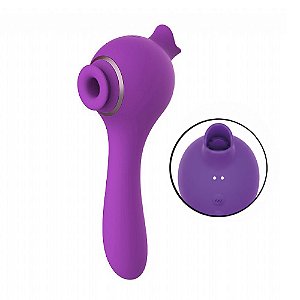 Vibrador Tern de Ponto G e Clitóris com Pulsação e Língua Recarregável