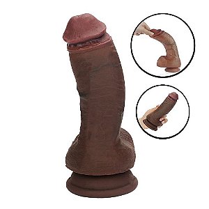 Pênis Realístico Curvado com Ventosa 20,7x5,3cm
