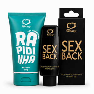Kit anal sem dor: Sex Back Facilitador anal e Lubrificante Rapidinha