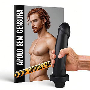eBook Apolo Sem Censura e Dildo DOM com Vibro 20x4cm