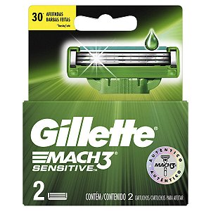 Carga Para Aparelho de Barbear Gillette Mach3 Sensitive 2 unidades