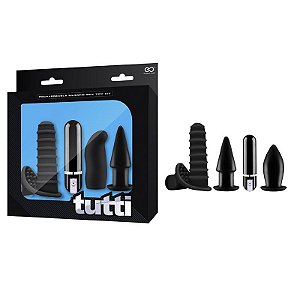 Tutti - Silicone Rechargeable Vibrator Kit Set Plug - com vibrador recarregável