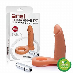 Anel Companheiro 11x2,5 cm na cor bege - Com Vibro Torpedo