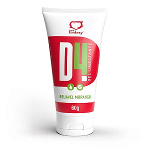 D4 Lubrificante Íntimo Beijável Sabor Morango 60g