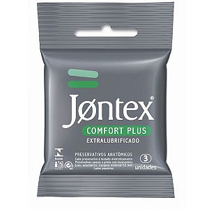 Preservativo Jontex Confort Plus Extra Lubrificado 3 Unidades