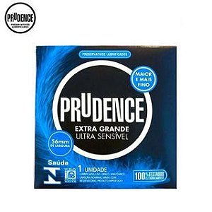 Preservativos Lubrificados Prudence Ultra Sensível Extra Grande c/ 1 unid