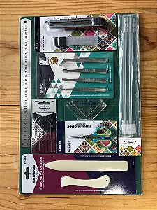 Kit de Encadernação Verde Moldes da Lê e Silhouetteiras Vip - com Kit de agulhas e gabarito de acrílico
