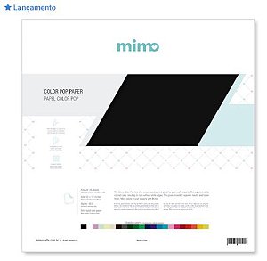 Papel Color Pop Preto Absoluto Mimo - 30,5 x 30,5 cm - 180 gr - 25 unds