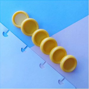 Disco para Encadernação Sistema Inteligente - Liso - Amarelo Metalizado - tam. P 18 mm - pct c/6