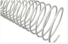 Espiral metálico branco 25mm em aço para 160 folhas - Pacote com 10 unidades de 30cm cada.
