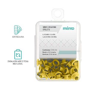 Ilhos Mimo Creating - Redondo - Amarelo Sol - 4,5 mm - 50 Unids