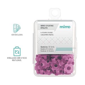 Ilhós Mimo Creating - Flor - Rosa Candy - 4,5 mm - 50un