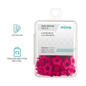 Ilhós Mimo Creating - Flor - Rosa Pink - 4,5 mm - 50un