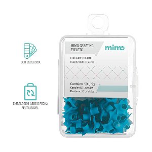 Ilhós Mimo Creating - Estrela - Azul Piscina - 4,5 mm - 50un