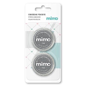 Pó de Embossing Glitter Prata Mimo - 2 Un