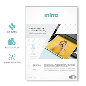 Papel Fotográfico Brilho - A4 - 250 g - À Prova D'Água - 20 fls - Mimo