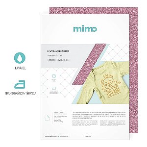 Transfer Glitter Rosa - A4 - Mimo - 3 fls