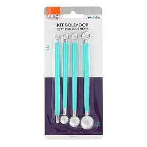 Kit com 4 Boleadores de Metal - Azul - BRW