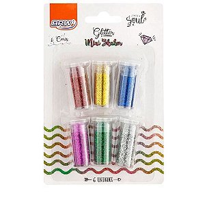 Glitter Mini Shaker 3g - com 6 Cores - BRW