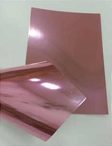 Papel Laminado (tipo Lamicote) Rosa - 255g - A4 - Pacote com 3 unidades