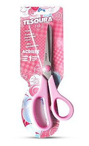 Tesoura Multiuso Rosa 19cm - Acrilex