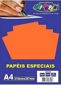 Papel Neon - Laranja Neon- Off Paper