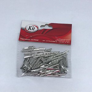 Ponteira niquelada prata para Elástico - 2cm - pacote com 100 unidades - Kit
