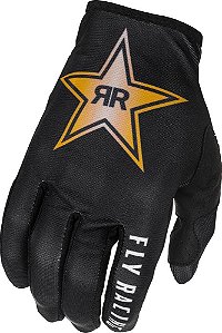 LUVA MOTOCROSS FLY LITE ROCKSTAR 2022 PRETO DOURADO TAM GG