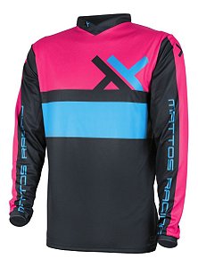 CAMISA MOTOCROSS MATTOS RACING ASSIMILATE PINK E AZUL TAM P