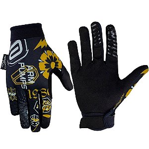 LUVA MOTOCROSS TRILHA ASW SIGNATURES MANTRA  PRETO AMARELO G