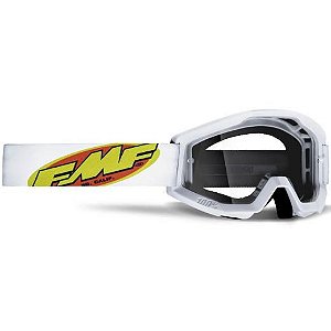 OCULOS MOTOCROSS FMF POWERCORE CORE BRANCO TRANSPARENTE