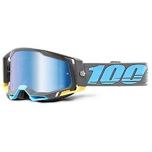 OCULOS MOTOCROSS 100% RACECRAFT 2  AZUL ESPELHADO TRINIDAD