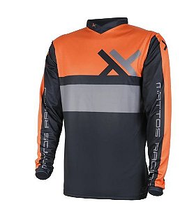 CAMISA MOTOCROSS MATTOS RACING ASSIMILATE LARANJA CINZA GGG