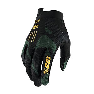 LUVA MOTOCROSS 100% ITRACK SENTINEL PRETO CHUMBO TAM G