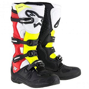 BOTA ALPINESTARS TECH 5 PRETO VERMELHO AMAREL TAM 10 (41/42)