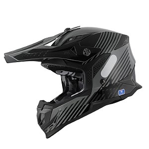 CAPACETE TRILHA MATTOS RACING ATOMIC PRETO CINZA TAM 60