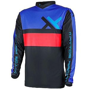 CAMISA MOTOCROSS MATTOS RACING ASSIMILATE AZUL VERMELHO M