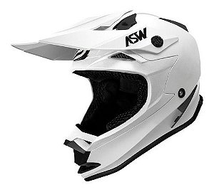 CAPACETE MOTOCROSS TRILHA ASW FUSION BRIGADE BRANCO PRETO 60