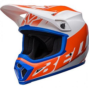 CAPACETE BELL MX 9 MIPS DISRUPT BRANCO LARANJA 60