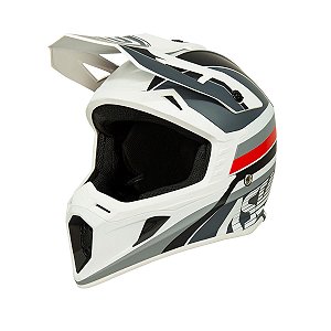 CAPACETE MOTOCROSS ASW CORE TORN BRANCO CHUMBO VERMELHO 56