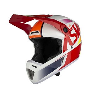 CAPACETE MOTOCROSS ASW BRIDGE BRANCO VERMELHO 58