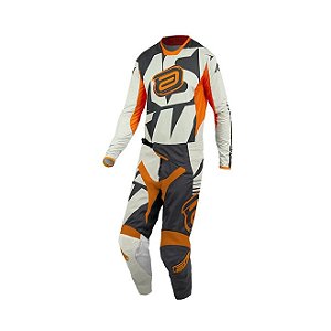 CONJUNTO MOTOCROSS ASW PODIUM NEW ERA 21 CINZA LARANJA 38/P