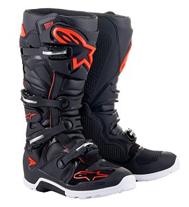 BOTA ALPINESTARS TECH 7 ENDURO PRETO VERMELHO 13  ( BRASIL 45/46 )